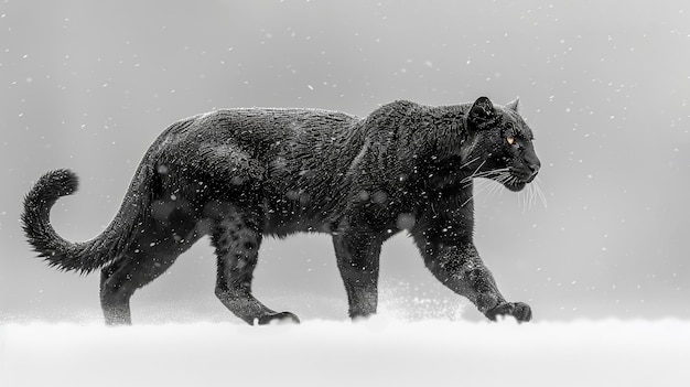 Zwarte panter op witte achtergrond gegenereerd door AI