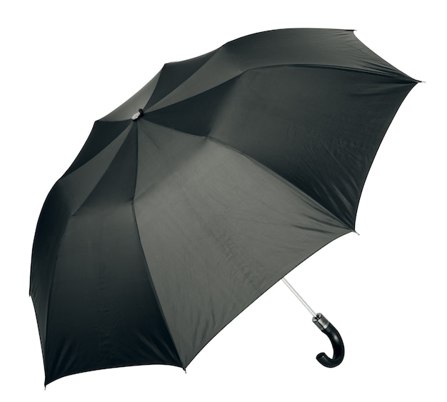 Zwarte paraplu geïsoleerd op wit