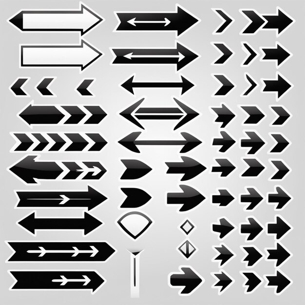 Foto zwarte pijl iconen interface achteruit naar voren links rechts omhoog en naar beneden richting symbolen web