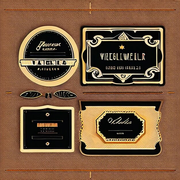 Zwarte retro vintage sticker label Vintage frames en labels vector set Label frames Oude frame vorm