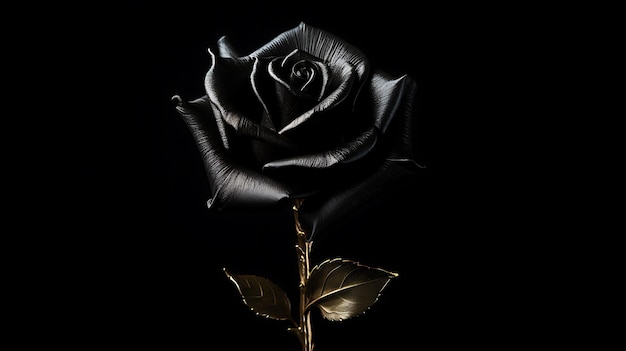 Zwarte roos geïsoleerd op zwarte achtergrond zwarte kleur roze bloem