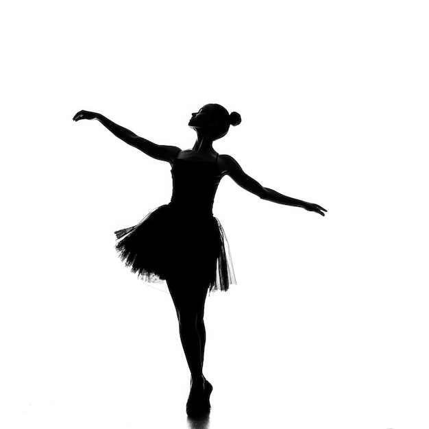 zwarte silhouette van een dansende persoon