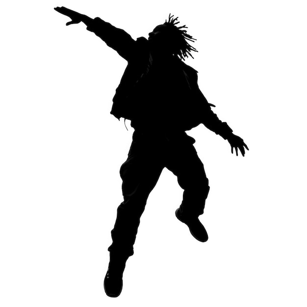 zwarte silhouette van een dansende persoon