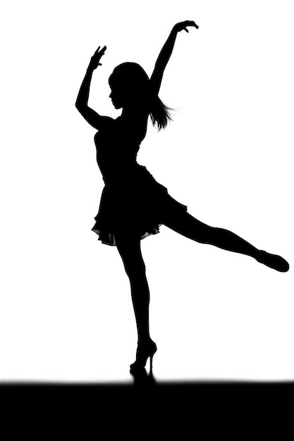 zwarte silhouette van een dansende persoon