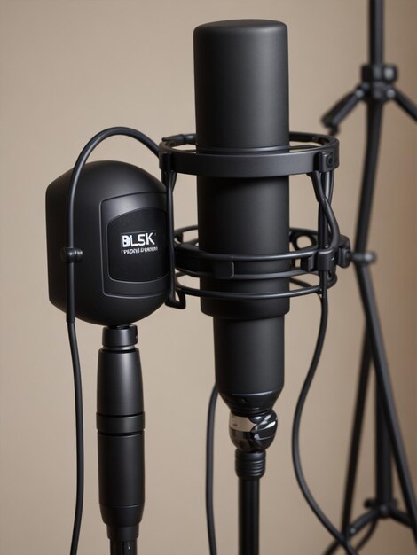 zwarte staande microfoon in studio gegenereerd ai