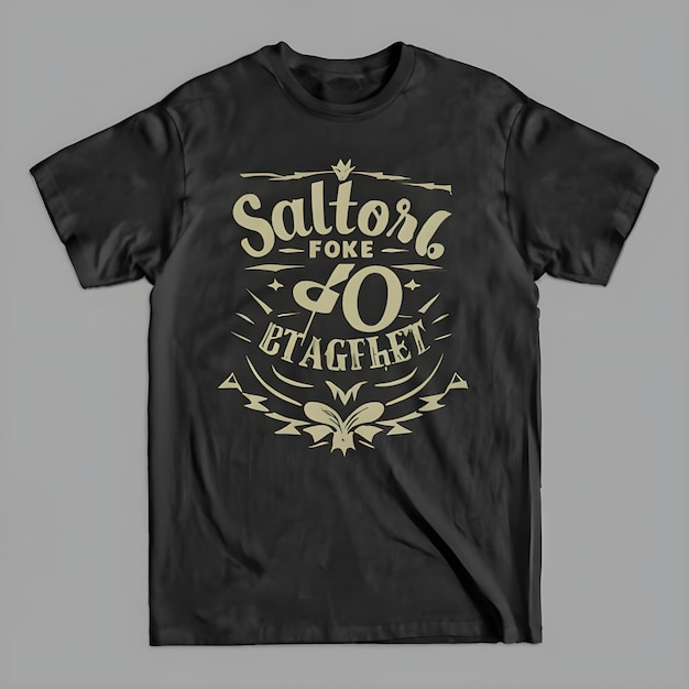 Zwarte T-shirt ontwerp sjabloon