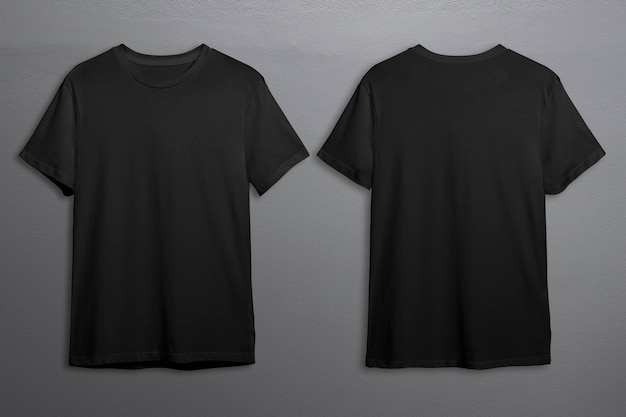 Foto zwarte t-shirts met copy space camiseta preta mockup