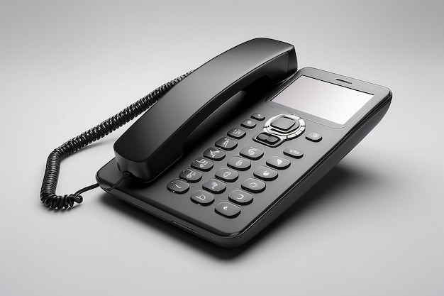 zwarte telefoon geïsoleerd met clipping pad op grijze achtergrond