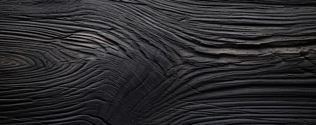 Zwarte textuur van schors gedetailleerde houten panorama achtergrond Generatieve Ai