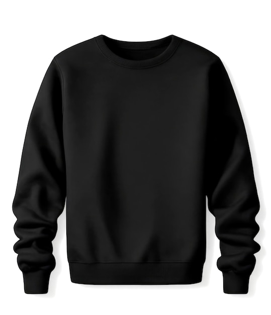 Foto zwarte trui geïsoleerd op witte achtergrond sjabloon mockup sweatshirt lange mouwen ai generative