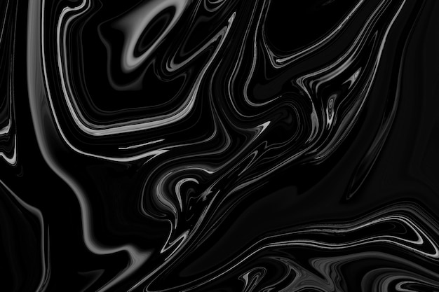 Zwarte vloeibare marmeren achtergrond abstracte vloeiende textuur experimentele kunst