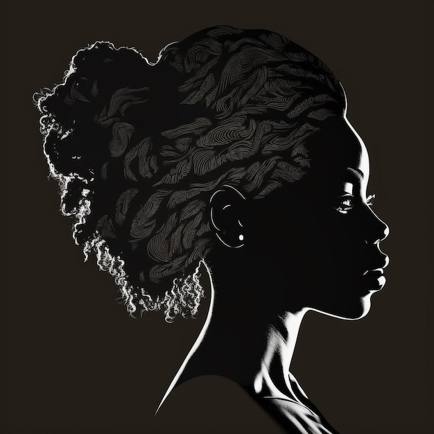 Zwarte vrouw silhouet Zwarte levens zijn belangrijk Afro-Amerikaan