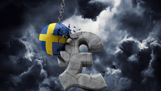 Zweden bal smashing een pond sterling symbool uk economie d render