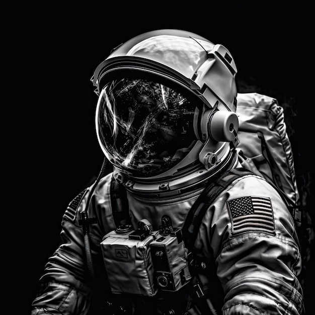 Zwemmen tussen de sterren Leven als astronaut in de ruimte zwart-wit