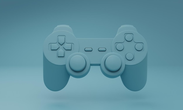 Zwevende console gamepad op dezelfde kleur achtergrond d rendering videogames concept