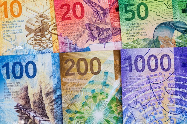 Foto zwitserse frankenbankbiljetten