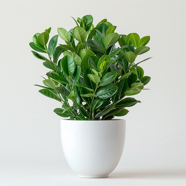 Photo zz plant zamioculcas zamiifolia in white pot