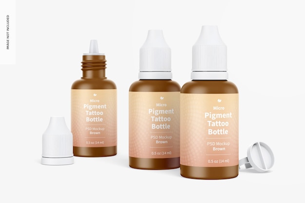 0.5 oz Micro Pigment Tattoo Bottles Mockup