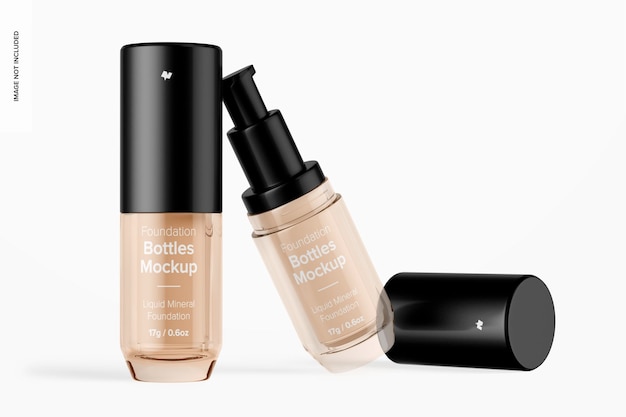 0.6 Oz Foundation Bottle Mockup, Leaned