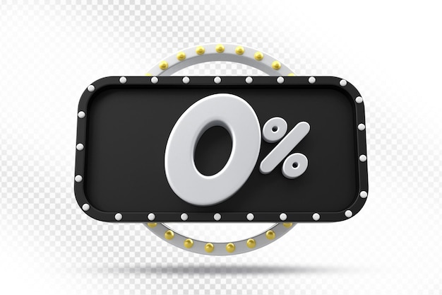 0 Percent Off Discount Black Label 3D