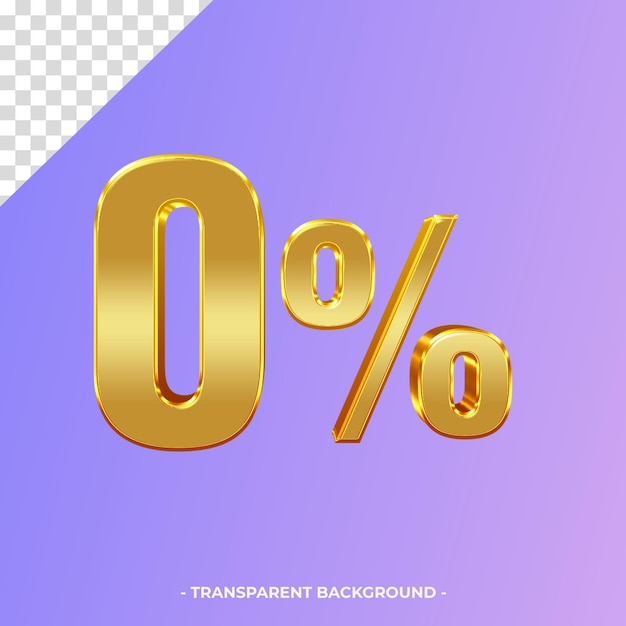 0 percent offer in 3d rendering isolated