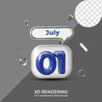 PSD 01 july poster template 3d rendering