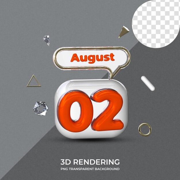 02 agosto modello di poster rendering 3d