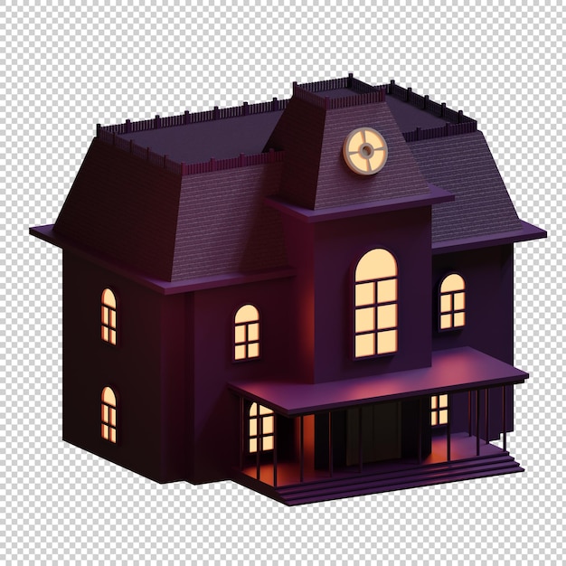 PSD 07 spooky house 3d render element