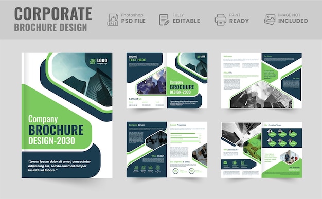 08 pages corporate brochure design