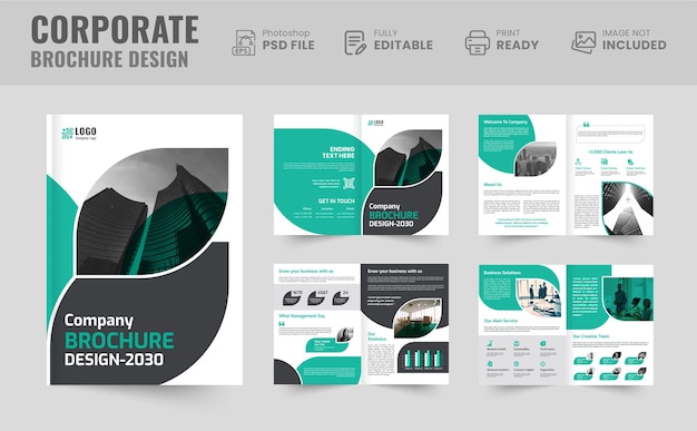 08 pages corporate brochure design