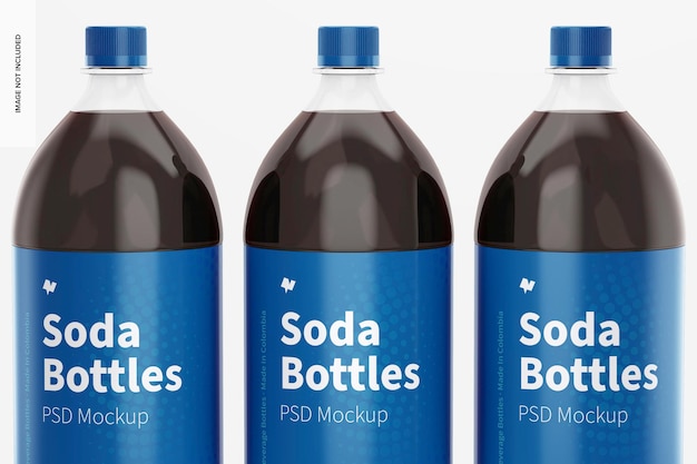 PSD mockup di bottiglie di soda da 1,5 litri