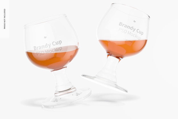 PSD 1.7 oz glass brandy cups mockup