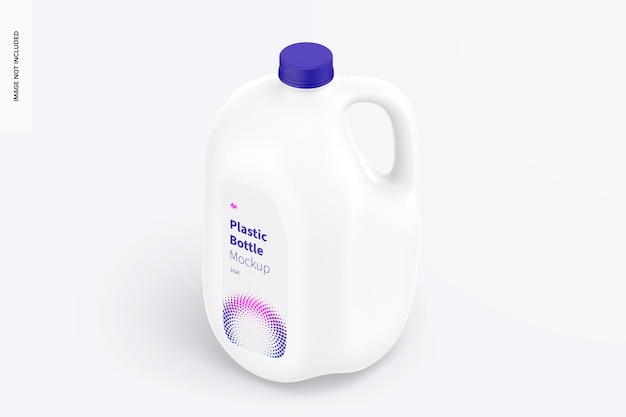 1 gal plastic bottle mockup, isometric view