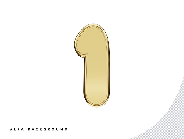 1 golden number with 3d rendering