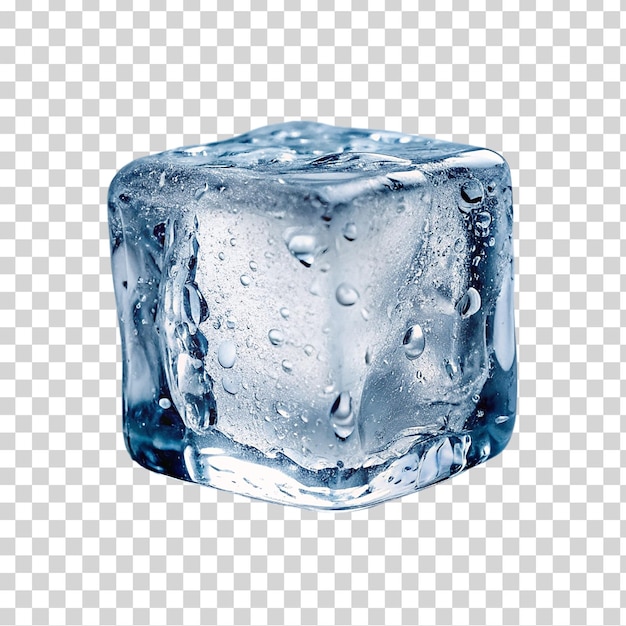 1 ice cube on transparent background