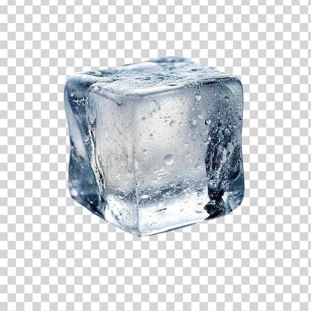 1 ice cube on transparent background