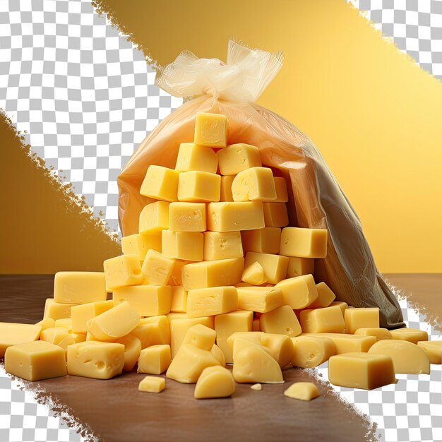 PSD 1 kg package of cheddar cheese transparent background