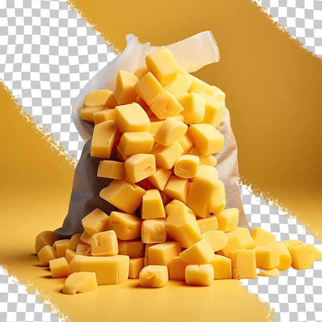 PSD 1 kg package of cheddar cheese transparent background