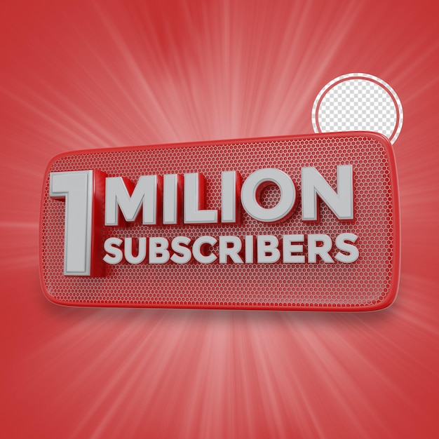 1 miljoen abonnees 3d-rendering