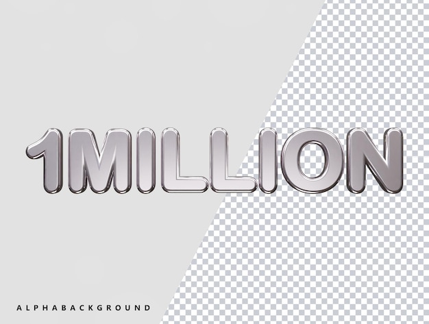 PSD 1 million follower text effect vector illustration