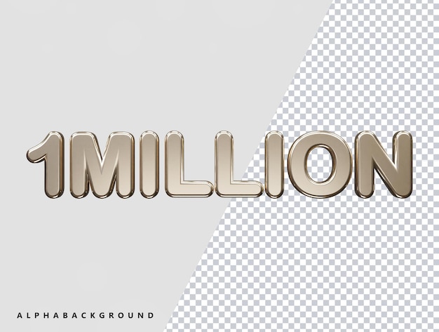 PSD 1 million follower text effect vector illustration