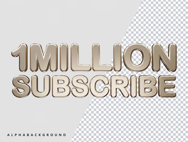 1 million subscriber text effect illustration