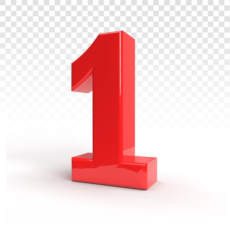 PSD 1 number 3d red