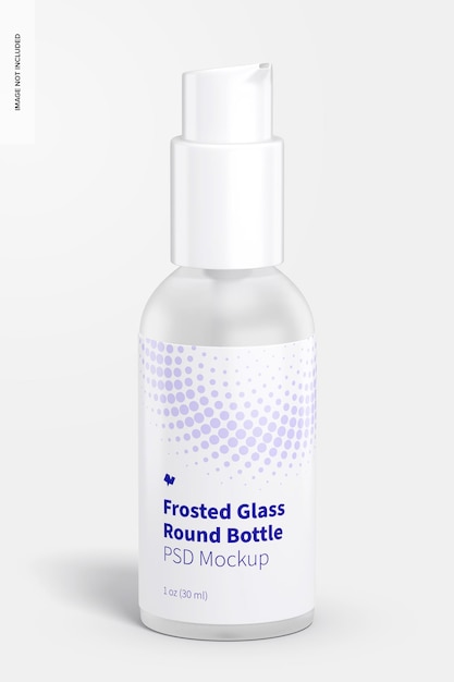 1 oz frosted glass boston round bottle mockup