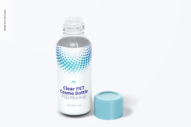 Mockup di bottiglia rotonda in pet cosmo da 1 oz