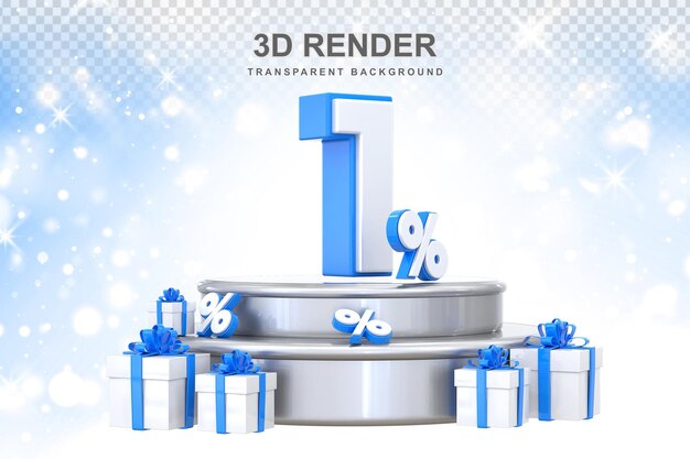 PSD 1 percent promotion with gift 3d