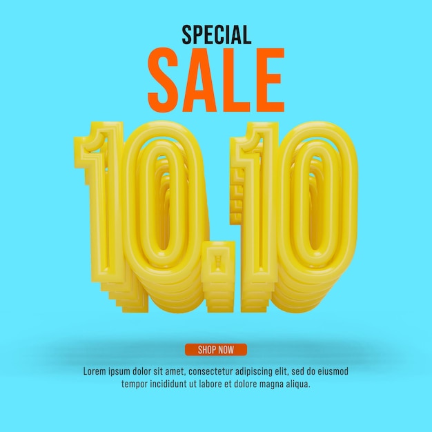 10.10 Sale Banner Template Design