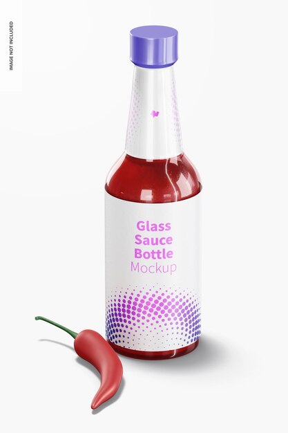 PSD 10 oz glass sauce bottle mockup