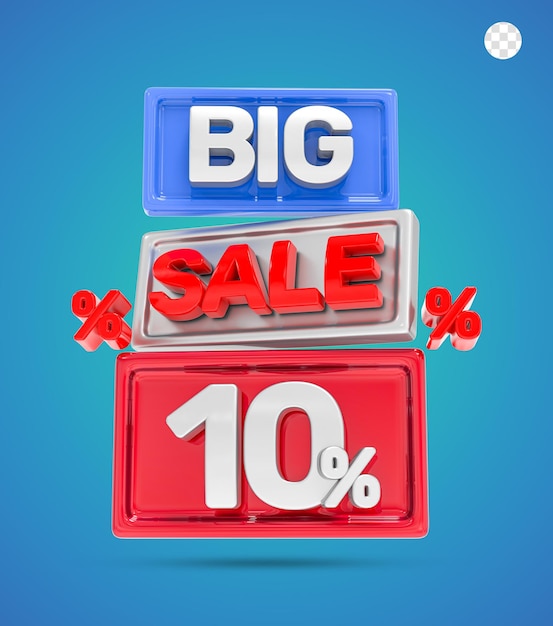 10 percent big sale 3d-weergave