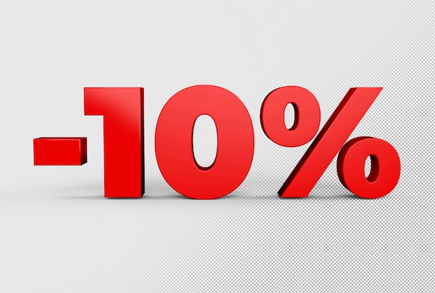 PSD 10 percent discount 3d text